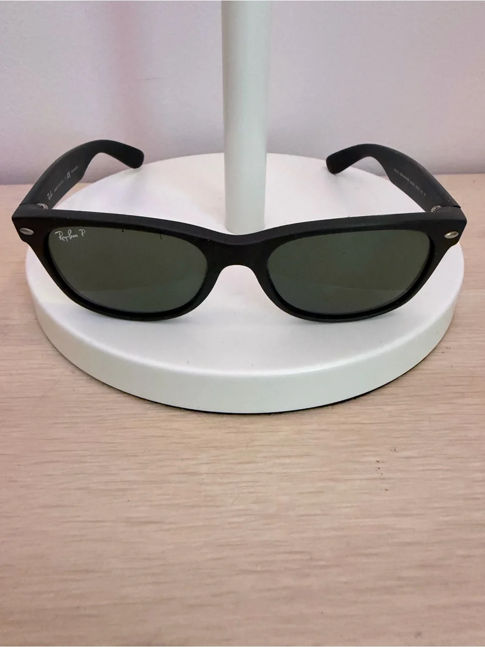 Ray-Ban Black Frame Sunglasses with Green Lenses